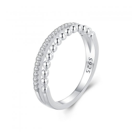 Anillo de doble capa estilo Pandora - BSR463 - Haga click en la imagen para cerrar