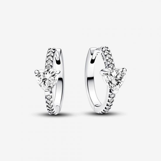 Pendientes Pandora de aro Corazón Brillante - 293101C01 - Haga click en la imagen para cerrar