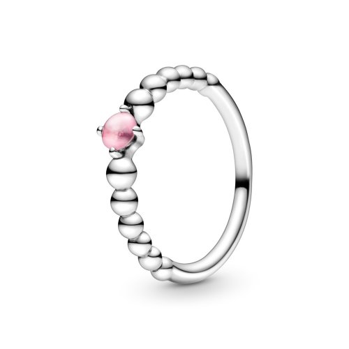 Anillo con cuentas en tono rosa pétalo de PANDORA - 198867C09