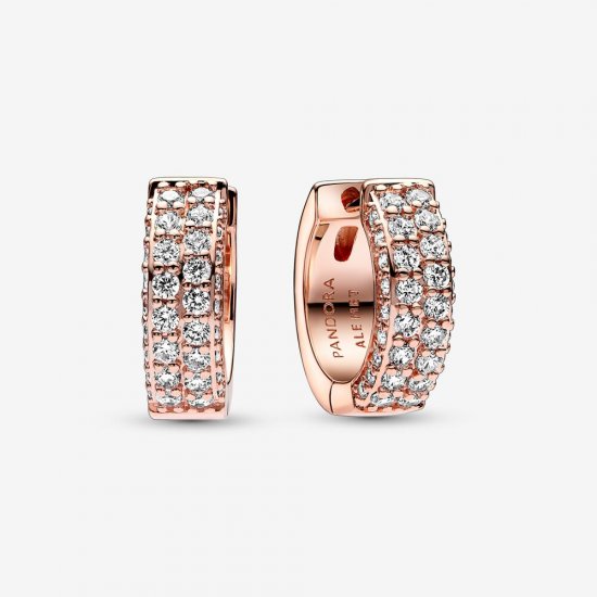 Pandora Pendientes de Aro Doble con Pavé Timeless - 282622C01 - Haga click en la imagen para cerrar