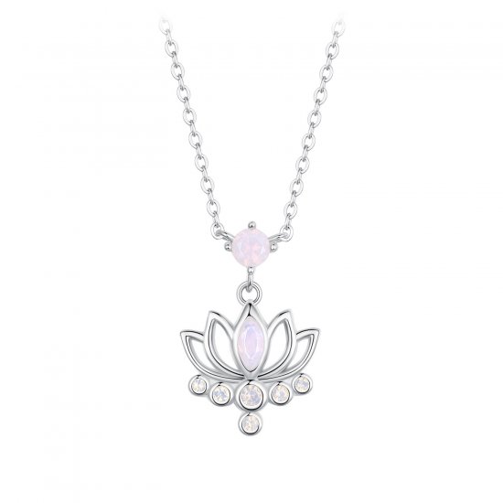 Collar con flor de loto estilo PANDORA - SCN520 - Haga click en la imagen para cerrar