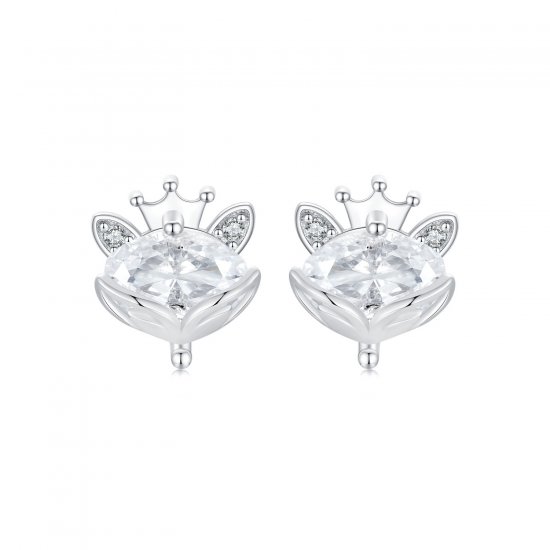 Pendientes estilo PANDORA con corona de princesa y zorro - SCE1708 - Haga click en la imagen para cerrar