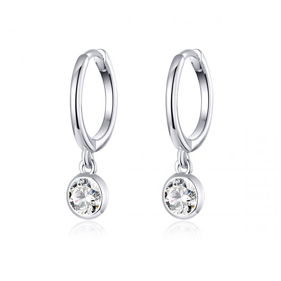 Pendientes colgantes de plata estilo Pandora con circonias - SCE830 - Haga click en la imagen para cerrar