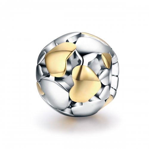Charm Pandora Style bicolor de dos tonos "Mi corazón está brillante" - SCC537