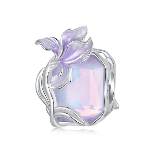 Charm de iris de cristal estilo PANDORA - BSC1032