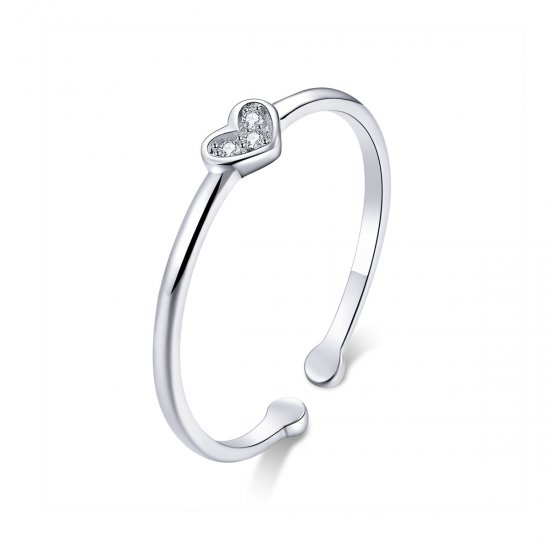 Anillo de plata estilo Pandora con corazón de dama - SCR491 - Haga click en la imagen para cerrar