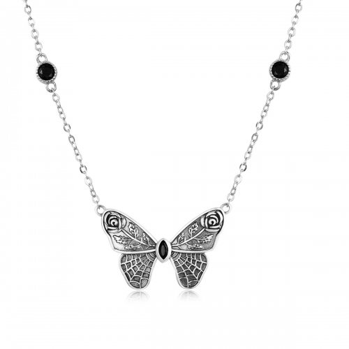 Collar estilo Pandora de mariposa retro - BSN235