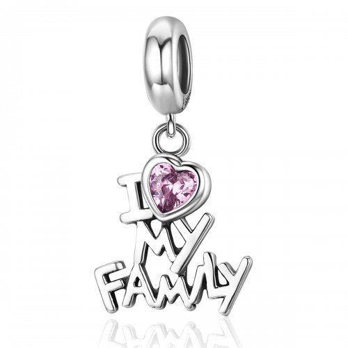 Pandora Style Plata Colgante Amo a Mi Familia - SCC251