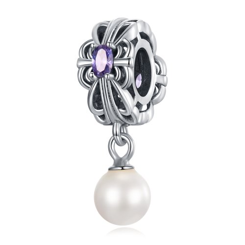 Charm de estilo Pandora con perlas y cintas - BSC638