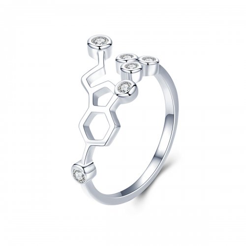 Anillo de estilo Pandora en plata con diseño de panal de abeja - SCR433