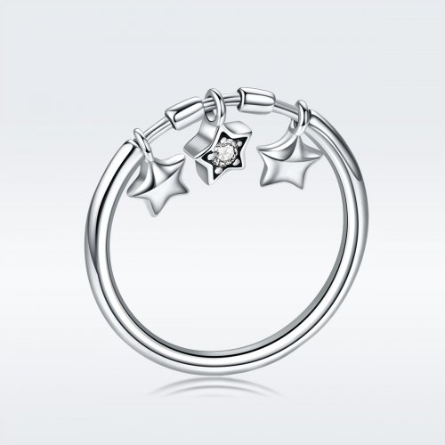 Anillo de estilo Pandora con estrellas guardianas de plata - SCR406