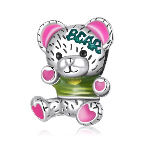 Encanto de muñeca de osito estilo Pandora con colores neón - SCC2231
