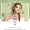 Charm colgante de lazo rosa plateado estilo Pandora - SCC1074