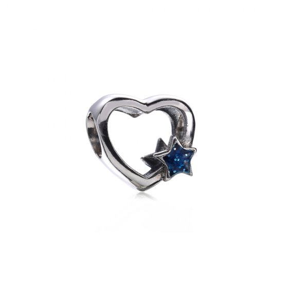 Charm en plata de ley Estrella del corazon PANDORA - Haga click en la imagen para cerrar