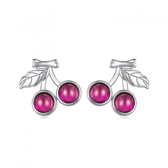 Estilo Pandora Pendientes de Botón de Cereza - SCE1604 - Haga click en la imagen para cerrar