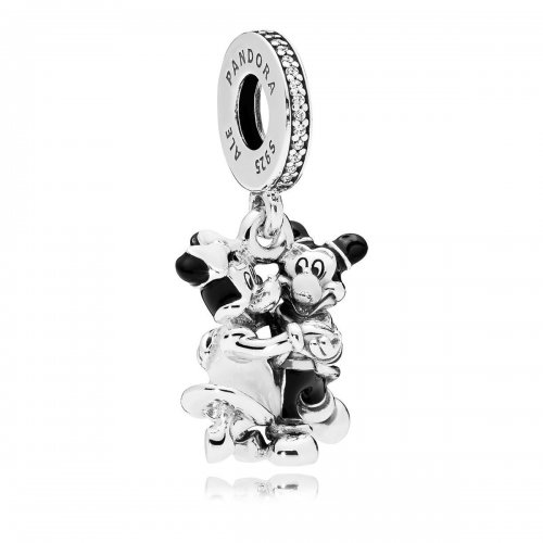 Charm colgante en plata de ley Mickey y Minnie PANDORA