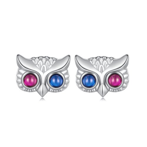 Estilo de Pandora Pendientes de Estudio de Búho - SCE1602