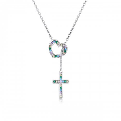 Collar estilo Pandora con cruz de amor - BSN244