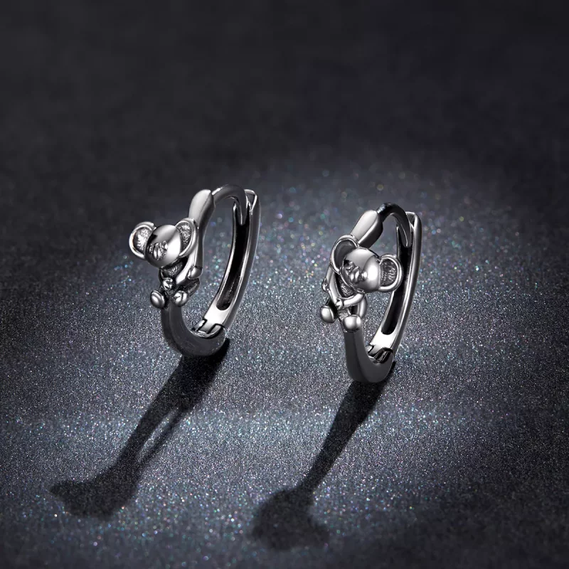 (imagen para) Aretes de argolla estilo Pandora con Koalas tiernos - BSE507 - Ver 5