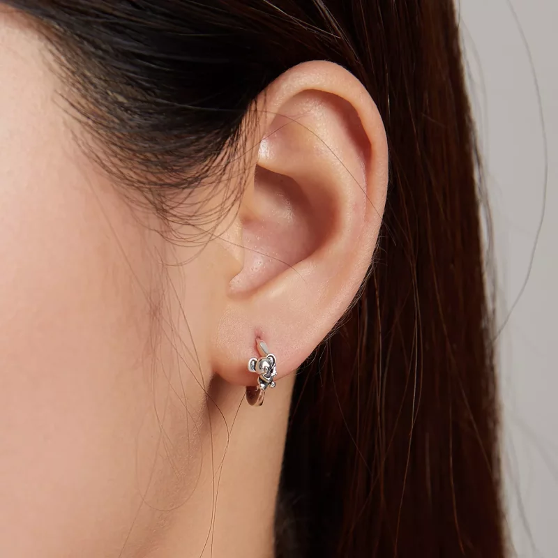 (imagen para) Aretes de argolla estilo Pandora con Koalas tiernos - BSE507 - Ver 6