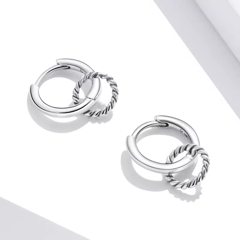 (imagen para) Aretes de argolla estilo Pandora Shuanghuan - SCE1199 - Ver 3