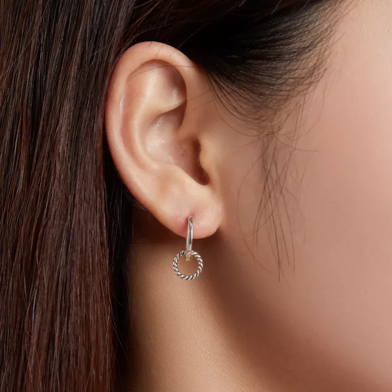 (imagen para) Aretes de argolla estilo Pandora Shuanghuan - SCE1199 - Ver 5