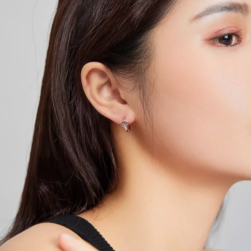 (imagen para) Aretes de Aro con Corona al estilo Pandora - SCE1040 - Ver 7