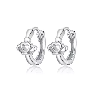 (imagen para) Aretes de Aro con Corona al estilo Pandora - SCE1040