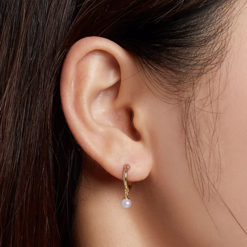 (imagen para) Aretes de aro con cuentas estilo Pandora Shell - SCE1257 - Ver 5