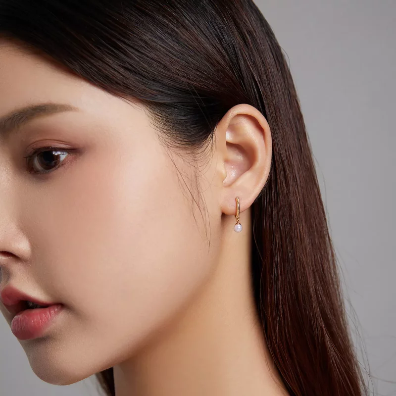 (imagen para) Aretes de aro con cuentas estilo Pandora Shell - SCE1257 - Ver 6