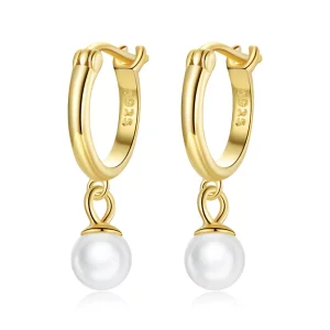 Aretes de aro con cuentas estilo Pandora Shell - SCE1257 (imagen para) Aretes de aro con cuentas estilo Pandora Shell - SCE1257