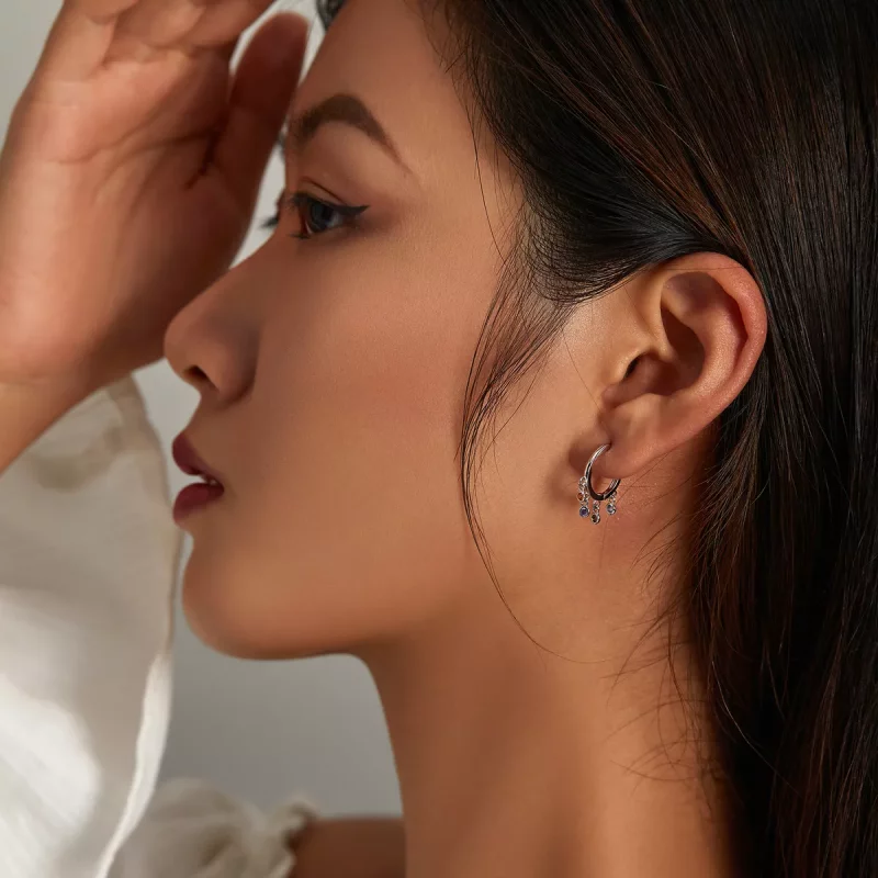 (imagen para) Aretes de aro de campanilla a mano, estilo Pandora, coloridos - BSE554 - Ver 6