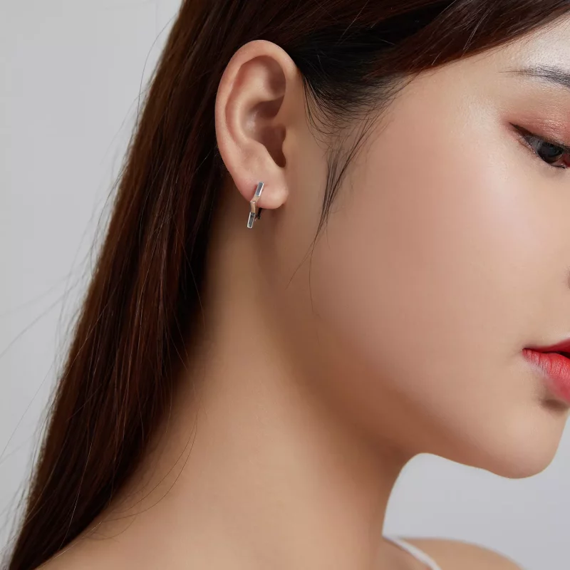 (imagen para) Aretes de aro en forma de estrella estilo Pandora - SCE1136 - Ver 9