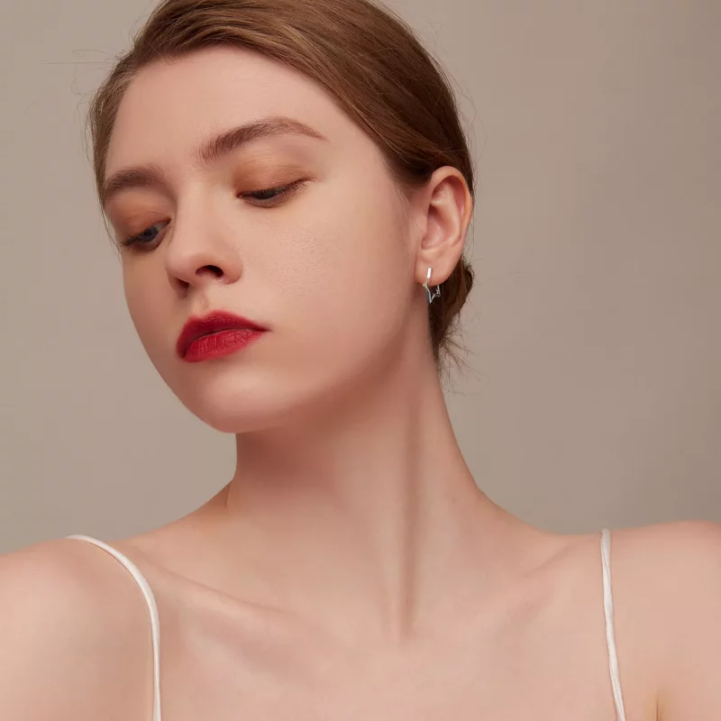 (imagen para) Aretes de aro en forma de estrella estilo Pandora - SCE1136 - Ver 11