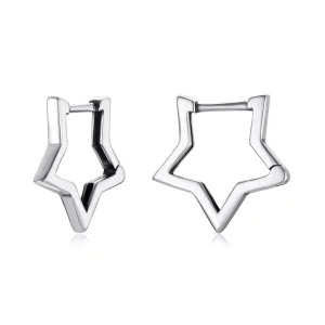 (imagen para) Aretes de aro en forma de estrella estilo Pandora - SCE1136