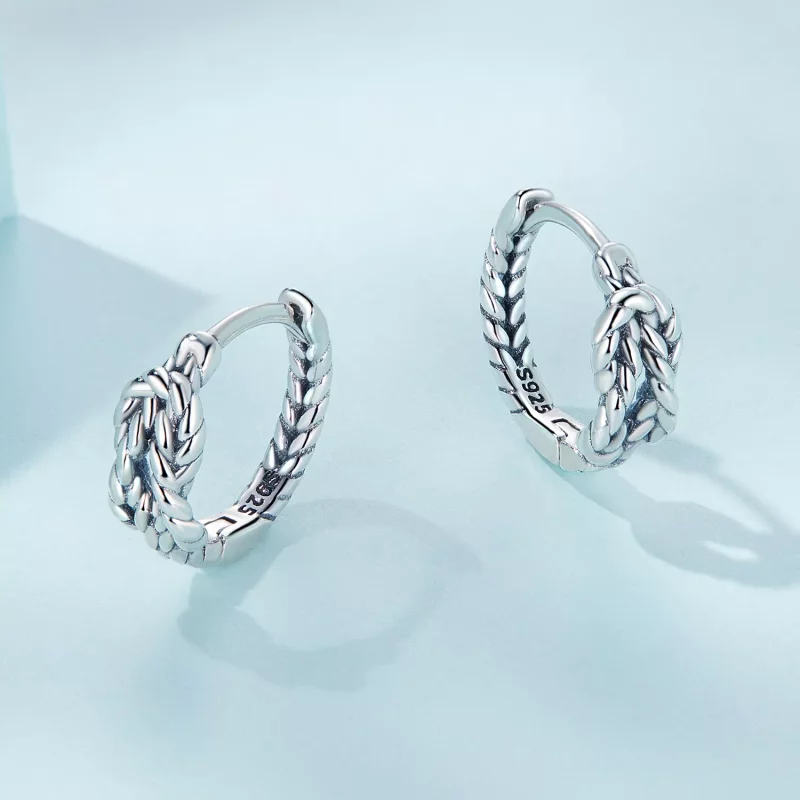 (imagen para) Aretes de aro estilo Pandora con nudo - SCE1523 - Ver 3