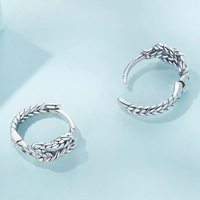 (imagen para) Aretes de aro estilo Pandora con nudo - SCE1523 - Ver 4