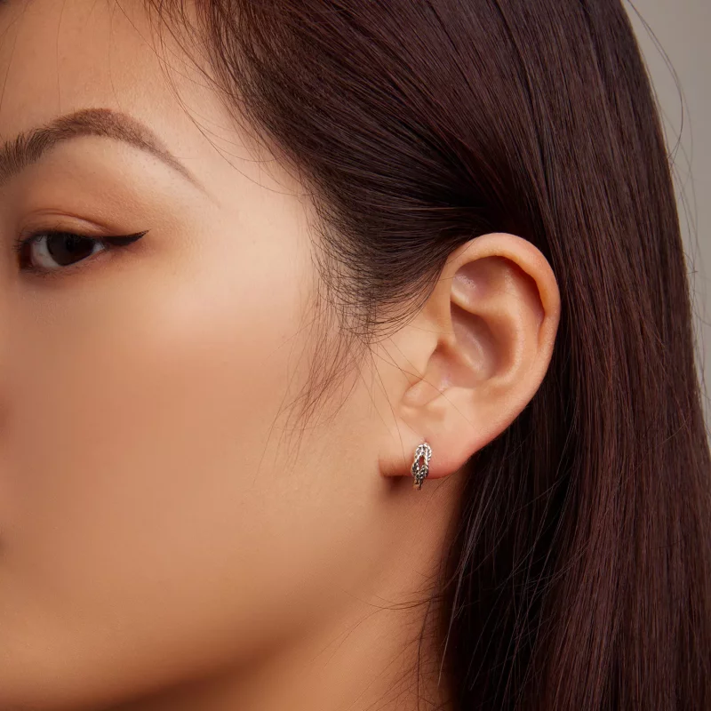 (imagen para) Aretes de aro estilo Pandora con nudo - SCE1523 - Ver 6