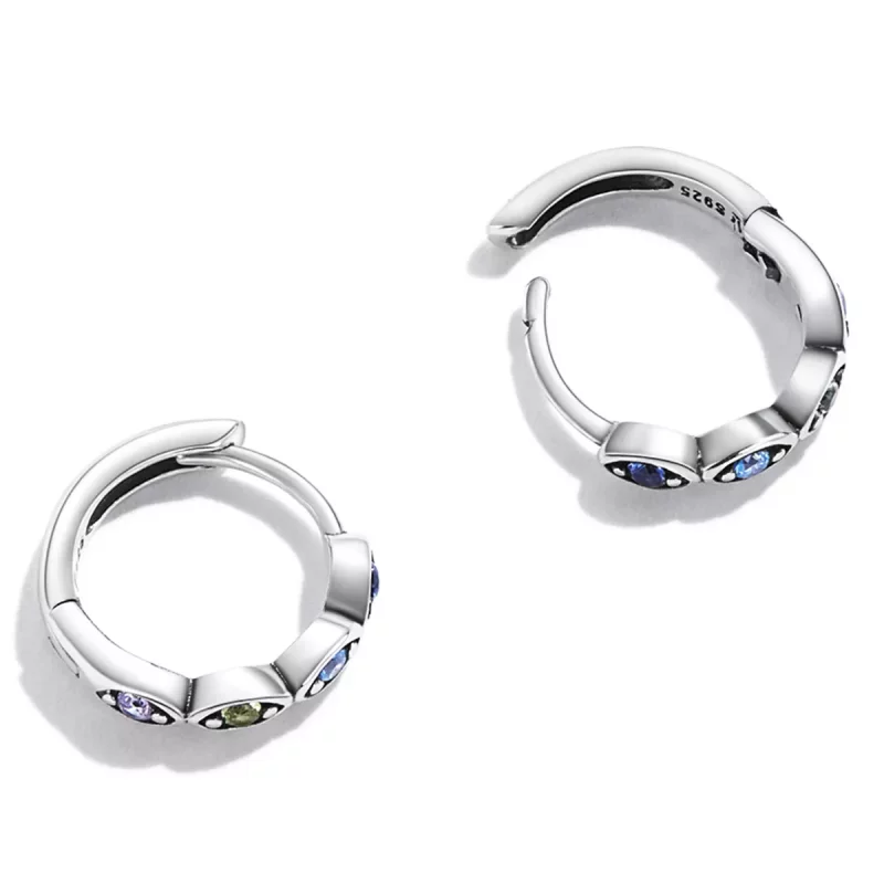 (imagen para) Aretes de aro estilo Pandora con ojo de diablo - SCE1358 - Ver 4