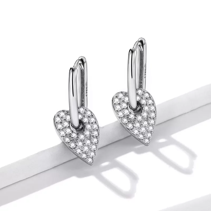 (imagen para) Aretes de aro estilo Pandora para fiestas de amor - BSE569 - Ver 2