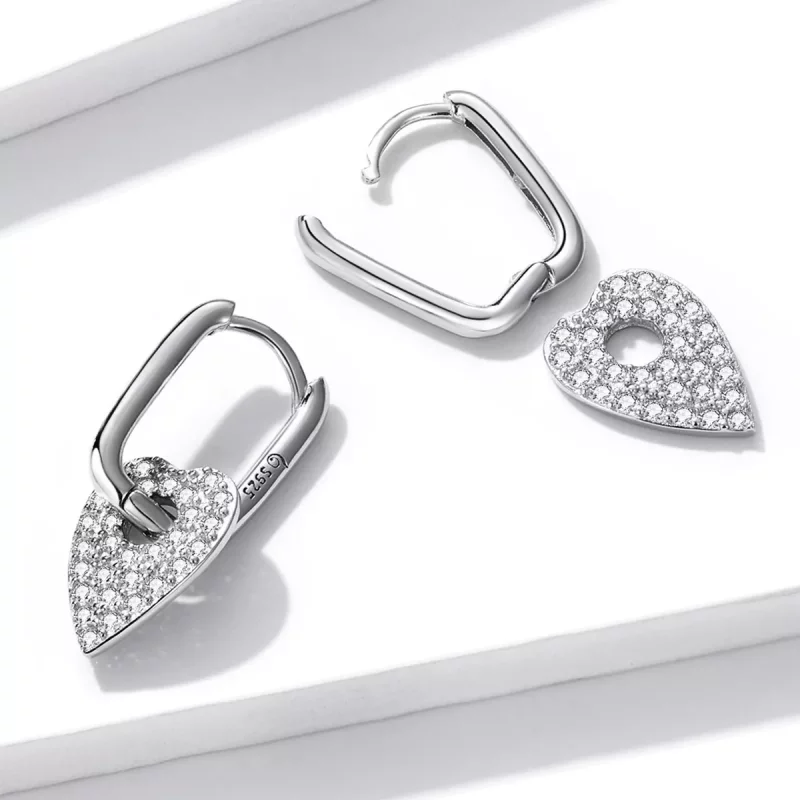 (imagen para) Aretes de aro estilo Pandora para fiestas de amor - BSE569 - Ver 4
