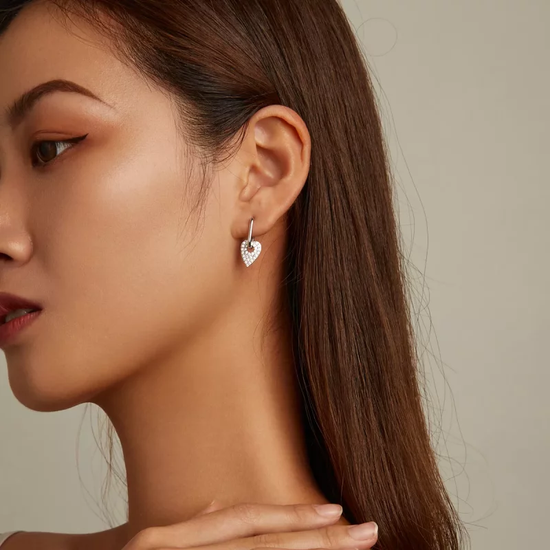 (imagen para) Aretes de aro estilo Pandora para fiestas de amor - BSE569 - Ver 7
