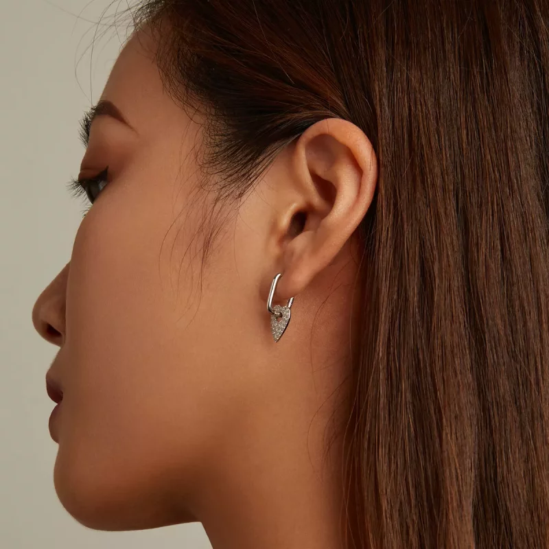(imagen para) Aretes de aro estilo Pandora para fiestas de amor - BSE569 - Ver 8