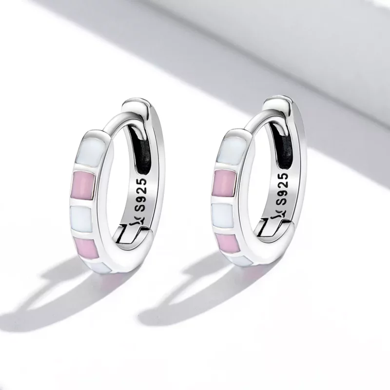 (imagen para) Aretes de aro Pandora Style Simple Grid - SCE1372 - Ver 2