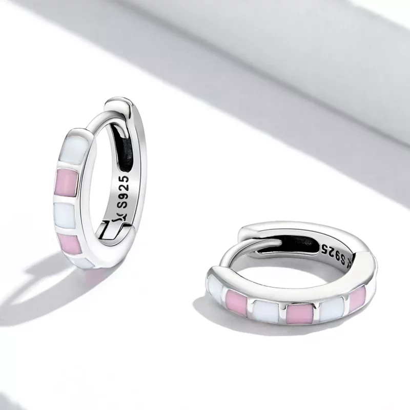 (imagen para) Aretes de aro Pandora Style Simple Grid - SCE1372 - Ver 3