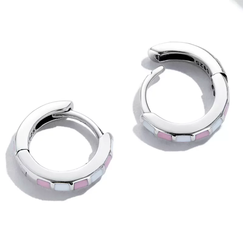 (imagen para) Aretes de aro Pandora Style Simple Grid - SCE1372 - Ver 4