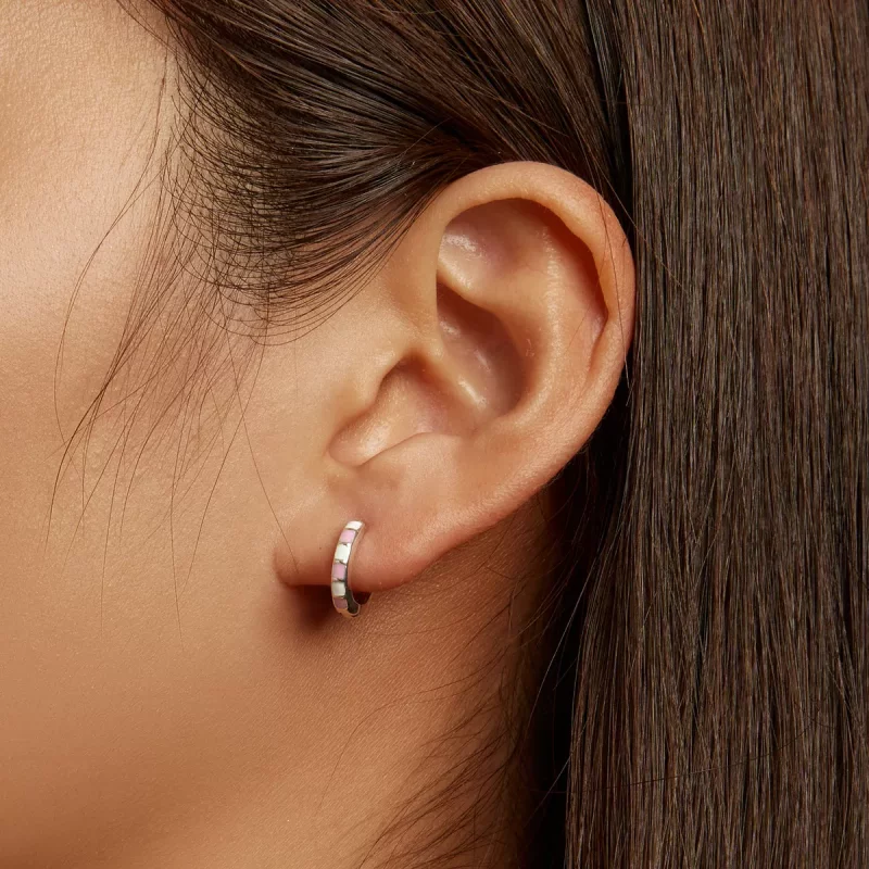 (imagen para) Aretes de aro Pandora Style Simple Grid - SCE1372 - Ver 6
