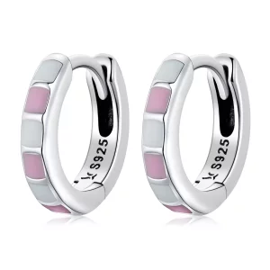 (imagen para) Aretes de aro Pandora Style Simple Grid - SCE1372