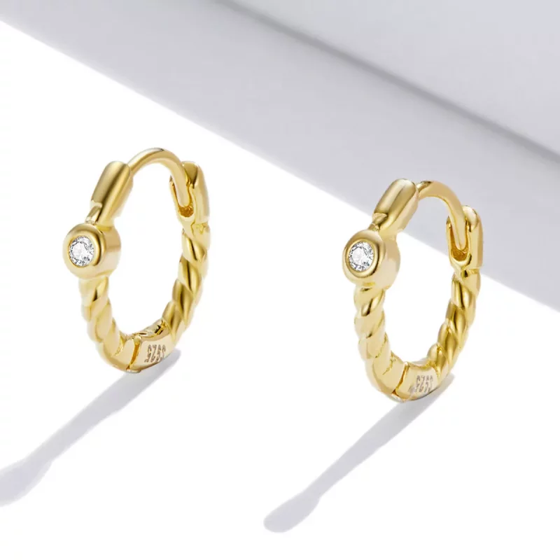 (imagen para) Aretes de estilo Pandora con aro francés - SCE1255 - Ver 2