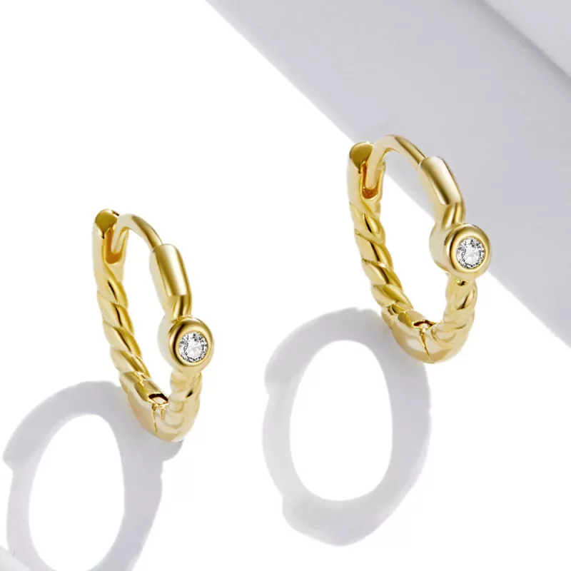 (imagen para) Aretes de estilo Pandora con aro francés - SCE1255 - Ver 3